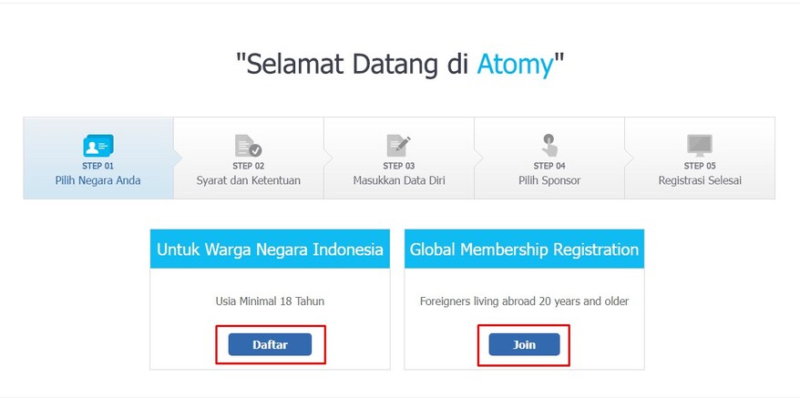 Daftar Member registrasi Atomy