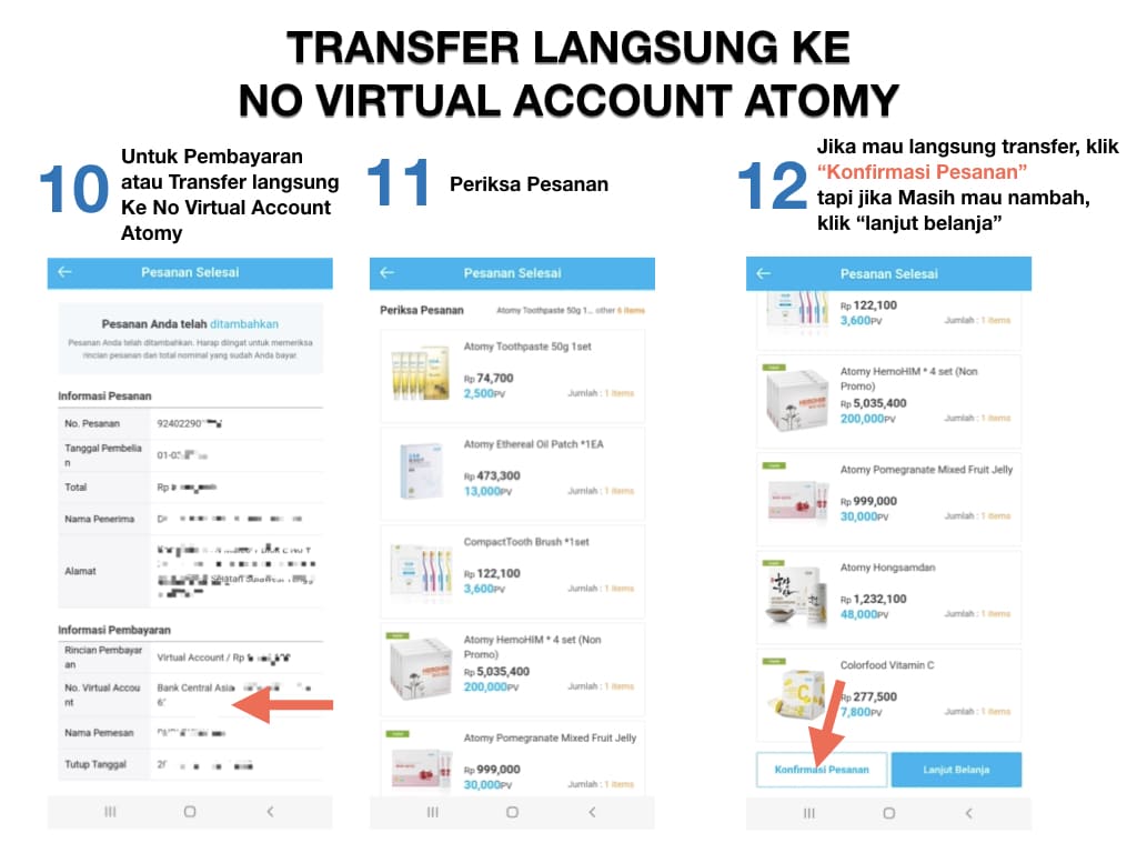 Cara Pembayaran di Aplikasi Atomy IOS Android