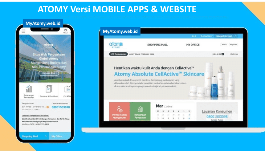 Tampilan Aplikasi Website Bisnis Atomy Indonesia Shopping Mall